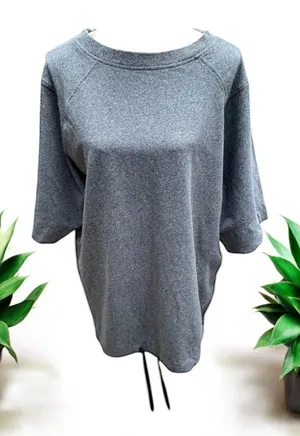 Lululemon Half Sleeve Gray Tunic Sweatshirt Size 10 M/L Loungewear Drawstring thumbnail 1