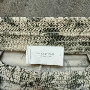 Lucky Brand Joggers Floral Tropical Pull On Small Khaki Green thumbnail 4