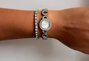 SILVER TONE TENNIS BRACELET‎ thumbnail 1
