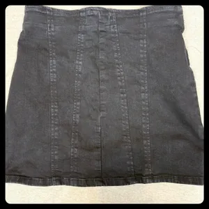 We The Free Y2K Edgy‎ Festival Grunge Inspired Zip Front Black Denim Mini Skirt thumbnail 3