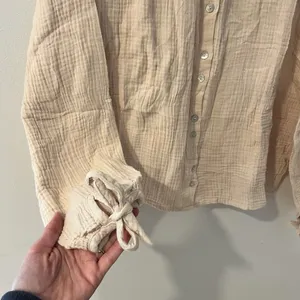 Faherty Everleigh Dream 100% Organic Cotton Gauze Shirt Top‎ Cream Women Size M thumbnail 6