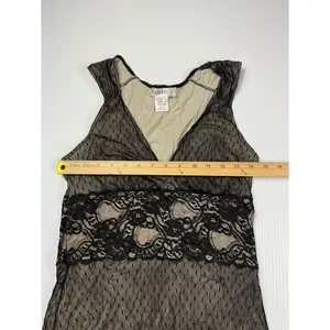 White House Black Market Elegant Black Lace‎ Overlay Cocktail Dress Size M thumbnail 3