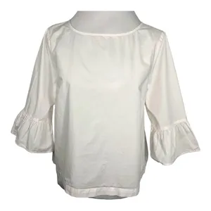 Madewell White Bell Sleeves Poplin Top Blouse M thumbnail 4
