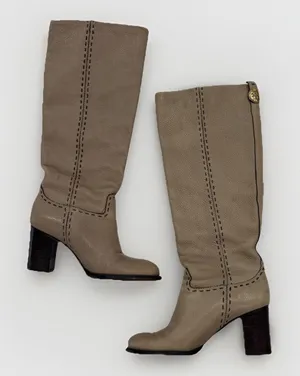 Tory Burch Boots Womens Size 6 Wyatt Stovepipe Tall Heeled Leather thumbnail 1