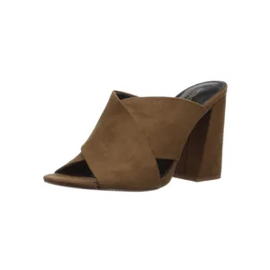 BCBGeneration Suede Chocolate Brown Mule Heels thumbnail 3