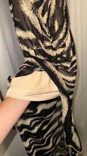 Amazon Black and tan strapless dress thumbnail 3