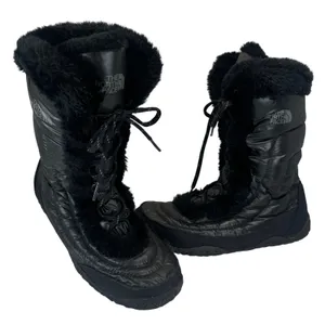 The North Face Nuptse Purna II Winter Boots Black Goose Down Faux Fur Womens 9.5 thumbnail 1