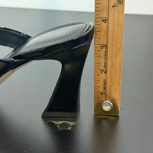 Marc Fisher Black Patent Square Toe Heeled‎ Slide Sandals Womens 8 M Zasha thumbnail 11