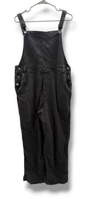 Aerie Denim Overalls Womens XL‎ Black Wide Leg Relaxed Fit Faded Wash thumbnail 1