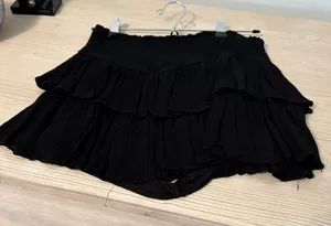 Rock n rags Black Tiered Ruffle Mini Skirt with Smocked Waistband thumbnail 1