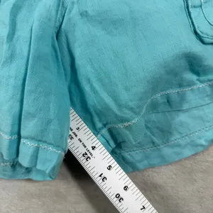 Pete & Greta by Johnny Was Turquoise Linen Cargo Utility Shorts Womens 6 Y2K thumbnail 6