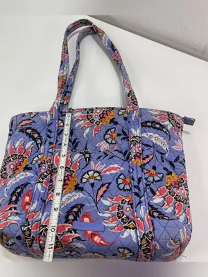 Vera Bradley Mural Garden Zip Tote Bag Purple Organizer Boho Fairycore 10'' thumbnail 3