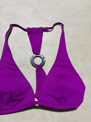 Victoria’s secret swim Purple Triangle Halter Bikini Top with Center Ring medium thumbnail 5