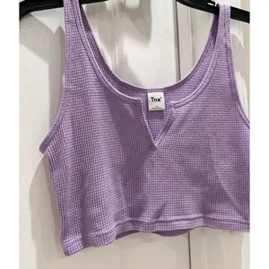 Aritzia TNA Purple Waffle Knit Tank Top thumbnail 2