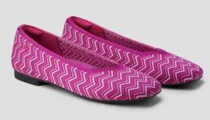 VIVAIA Square Toe V-Cut‎ Flats Margot 2.0 Orchid Multi Chevron Size 38.5 US 7.5 thumbnail 1