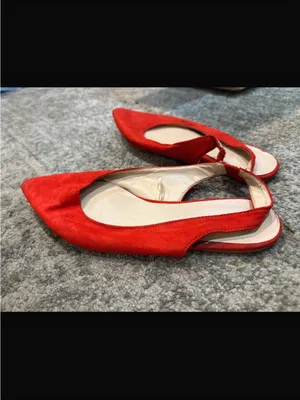 Primark Red Pointed Toe Slingback Flats thumbnail 2