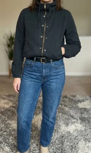 Rubbish Black Canvas Military Utility Jacket - Button & Zip Front - Size M thumbnail 1