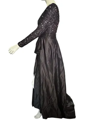 Elegant Taffeta and Sequined Ball Gown Black 8 NWOT thumbnail 4