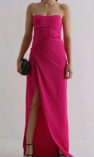 Express Strapless Satin Maxi Dress thumbnail 1