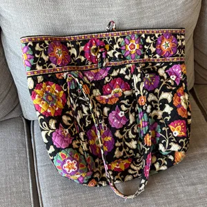Vera Bradley Black and Pink Floral Tote thumbnail 7