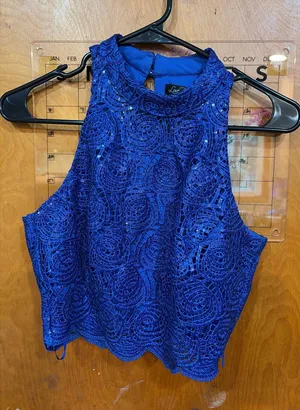 2 piece blue homecoming dress thumbnail 1