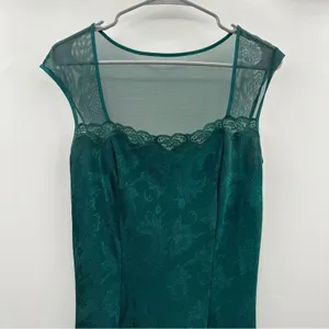 Vintage Victoria's Secret‎ Gold Label Green Floral Sleeveless Maxi Dress Sz S thumbnail 2
