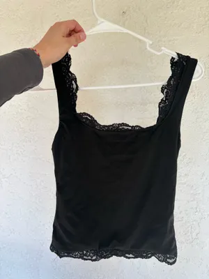 Muy Muy Black Lace Lined Tank Top thumbnail 3