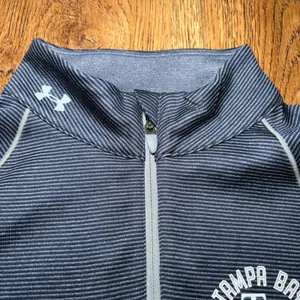 Under Armour Tampa Bay Rays Womens M Navy Blue Stripe Quarter Zip Pullover thumbnail 2