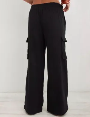 Aerie black wide leg pants thumbnail 5
