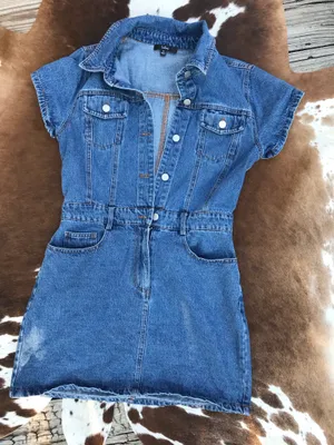 Lulu’s Ready to Charm Medium Wash Short Sleeve Denim Mini Dress Sz M thumbnail 5