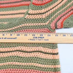 Polo Ralph Lauren Striped Pointelle Knit Sweater Tee Women S Crochet Multicolor thumbnail 7
