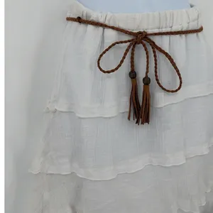 IZ Byer Tiered Knee Length Skirt Sz S Boho Gauzy Coastal Cowgirl Festival Asymm thumbnail 3