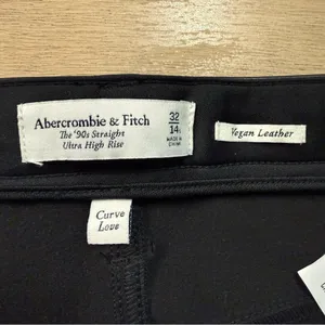 Abercrombie & Fitch The 90s Straight Ultra High Rise Leather Crossover 32/14 S thumbnail 10