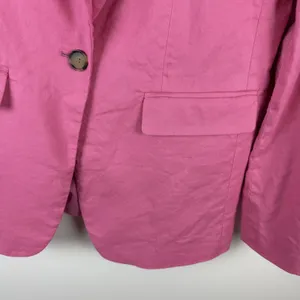 Ann Taylor Pink Linen Blend Single Button Blazer Jacket Size 2 Preppy Office thumbnail 2