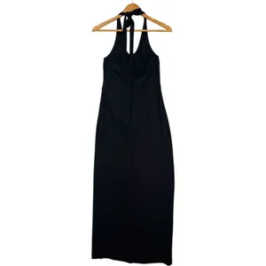 Abercrombie And Fitch Dress Womens Small Black Halter Knit Maxi Evening Formal thumbnail 2