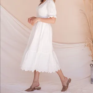 ✨ Whisper Eyelet Midi Dress✨ White Size L thumbnail 3