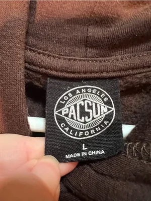 Pacsun Women's Sz Large Pacific Sunwear LA Texture Hoodie Chocolate Brown Cotton thumbnail 11