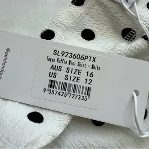 NWT Petal + Pup Tegan ruffle mini skirt polka dots size 12 white black thumbnail 10