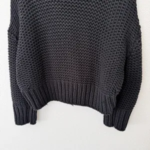 [Free People] Black‎ My Only Sunshine Chunky Knit Mock Neck Sweater Sz Medium M thumbnail 8