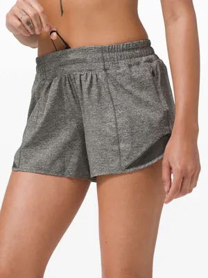 Lululemon Hotty Hot Short II *Long 4" Heather Lux Multi Black Size 4 thumbnail 1