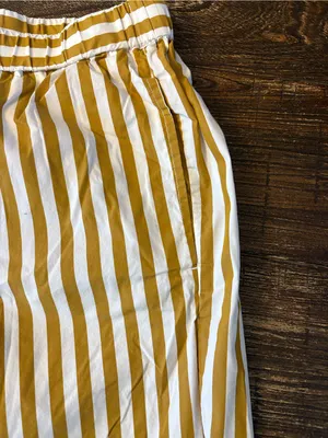 AYR The Beach Club Striped Pants Womens Small Yellow Excellent Pull On Wide Leg thumbnail 6