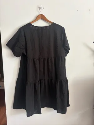 A New Day Women's Black Short Sleeve Tiered Casual Babydoll Dress thumbnail 7