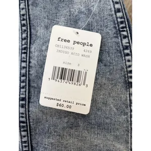 Free People Indigo Acid Wash Mini Skirt Denim Panel NWT Size 8 thumbnail 3