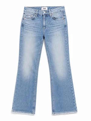 Paige Colette Crop Flare Jeans Womens 24 Light Blue Distressed thumbnail 1