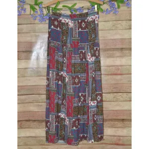 Vintage 12 Current M USA Made Broomstick Skirt Patchwork Floral Boho Modest thumbnail 5