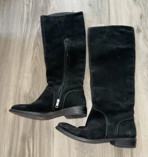 Ugg Australia Size 8 Black‎ Suede Knee High Gracen Side Zip Tall Boots thumbnail 1