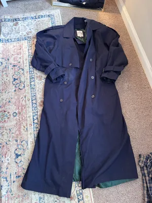 Vintage Navy Trench Coat thumbnail 1