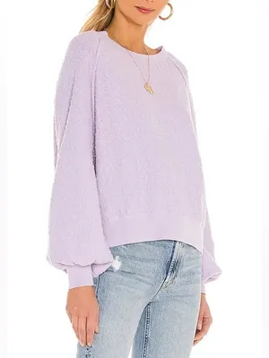 Free People Found My Friend Pullover in Lavender, Size XL, NEW thumbnail 3