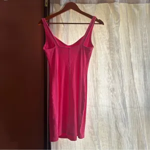 Aerie Ribbed Corset Bodycon Mini Dress‎ in Hot Pink Neon Size M thumbnail 6