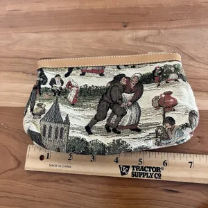 Vintage 90s‎ Tapestry Coin Purse Zip Close Renaissance Inspired Images thumbnail 6